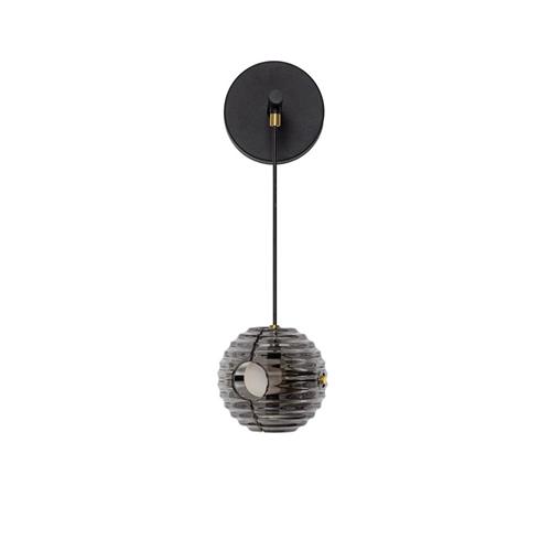 Sandy Black & Gold Metal Smoky Gray Glas