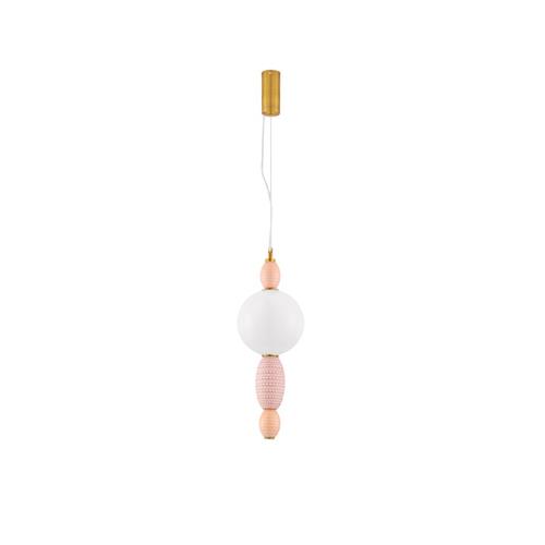 Brass Gold Metal Orange & Pink Ceramic O