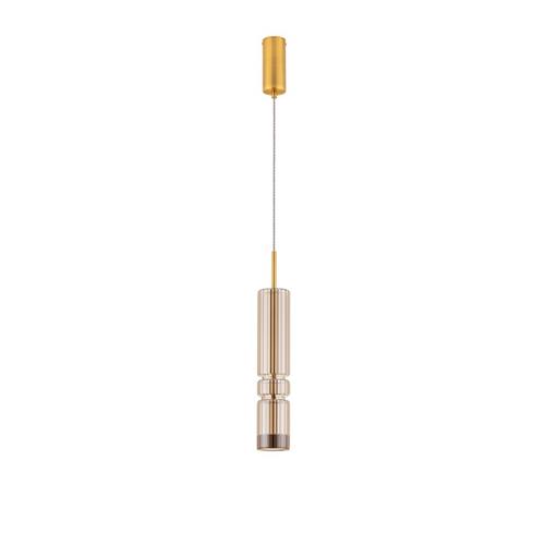 Brass Gold Metal & Cognac Glass  LED 12