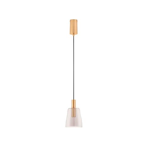 Brass Gold Metal & Smoky Glass  LED 7 Wa