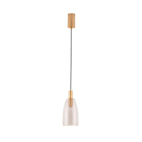 Brass Gold Metal & Smoky Glass  LED 7 Wa