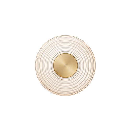 Brass Gold Metal & Amber Glass LED 8 Wat