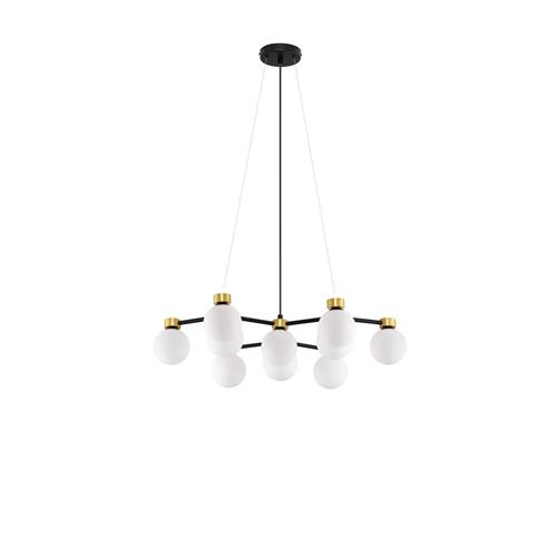 Satin Gold & Matt Black Metal White Opal