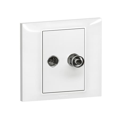 female TV Satellite socket - White