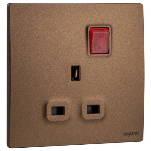 DB 1G  13A SP SW SOCKET +LED