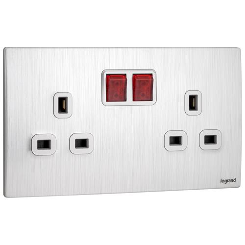 BA 2G 13A SP SW SOCKET +LED