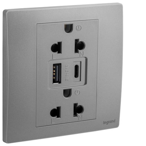 DS 1G EURO-US 16A SOCKET+USB A+C