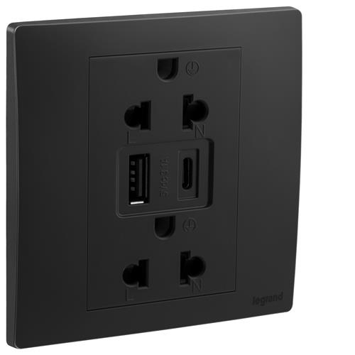 MB 1G EURO-US 16A SOCKET+USB A+C