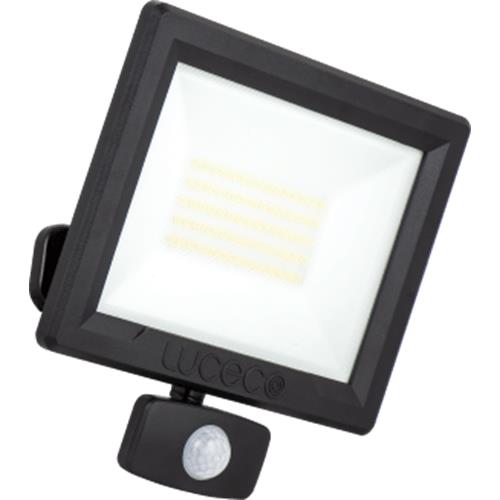 ECO FLOOD PIR IP65 BLK 4000LM 50W 40K