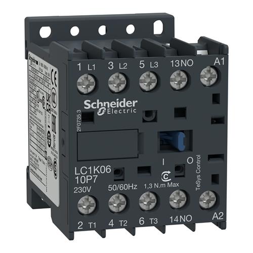 3P CONTACTOR 6A AC3 2.2KW 1NO 24VAC