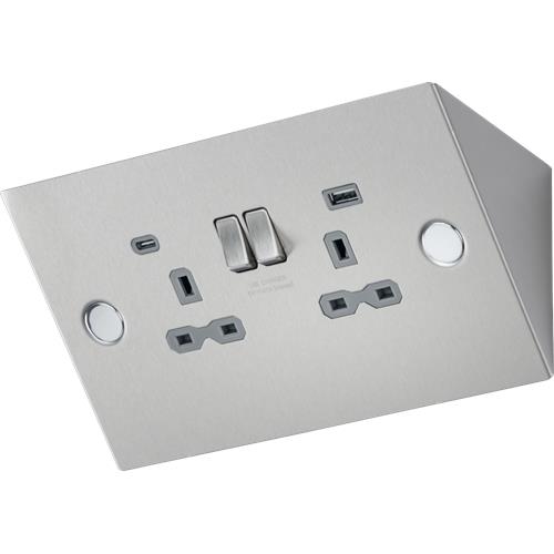 Under Cabinet 13A 2G Socket USB A+C