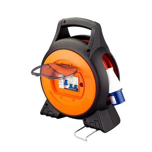 15M REEL 16A 2P+E, 3×13A, USB, MCB+RCCB