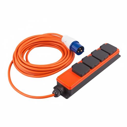 15M EXTENSION MALE 16A 2P+E × 4×13A BS