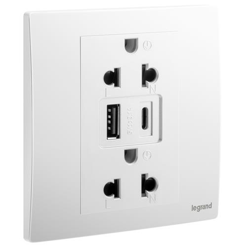1G EURO-US 16A SOCKET+USB A+C