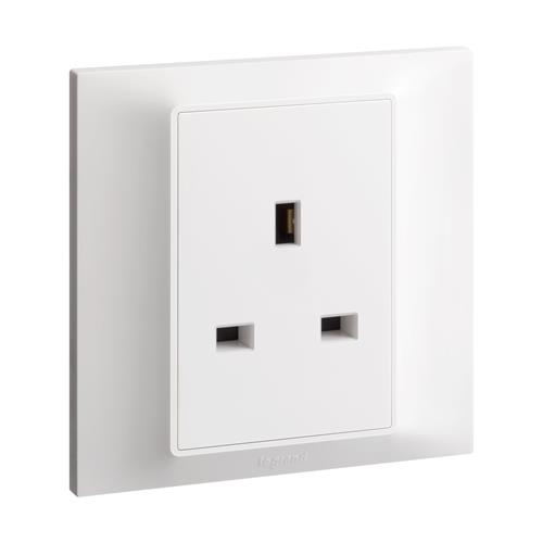1G BS 13A UNSWITCHED SOCKET WH