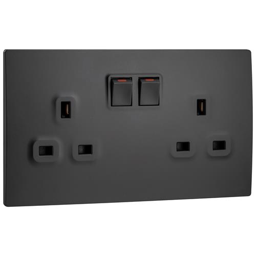 2G BS 13A SP SW SOCKET W/ 2 E