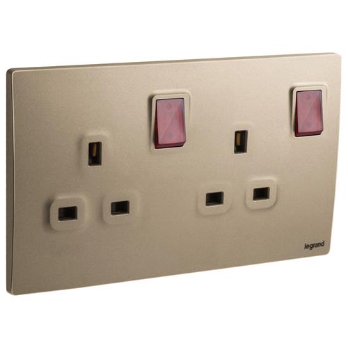 2G BS 13A DP SW SOCKET +LED