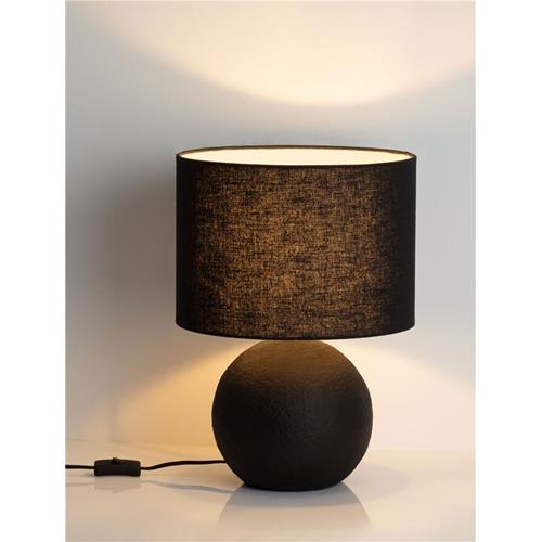 Rough Matt Black  Papier-Mâché & Fabric