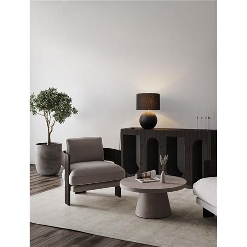 Rough Matt Black Papier-Mâché & Fabric S