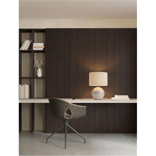 White Capiz & Bouclé Fabric Shade LED E2
