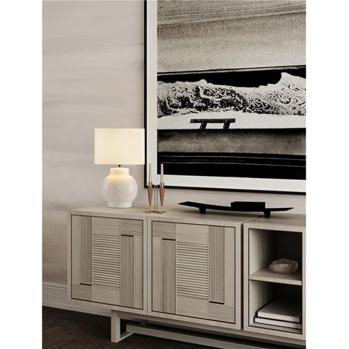 Beige White Ceramic &  Cotton Shade LED