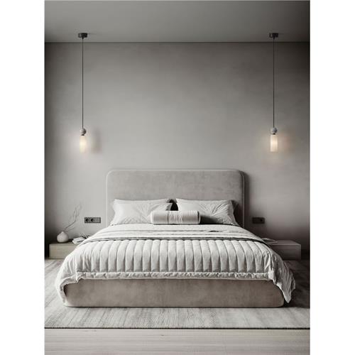 Opal Glass Gray Stone Matt Black Metal B