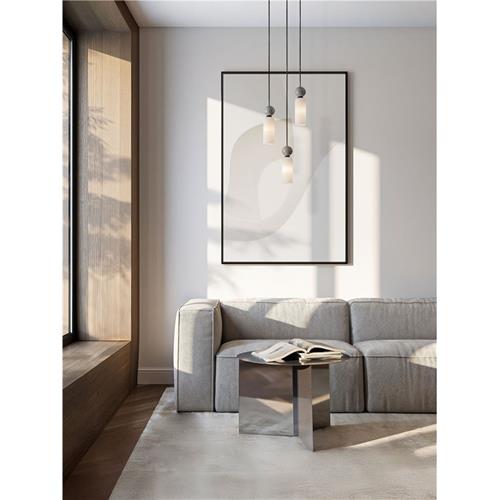 Opal Glass Gray Stone Matt Black Metal B