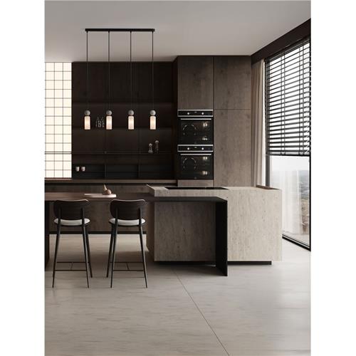 Opal Glass Gray Stone Matt Black Metal B