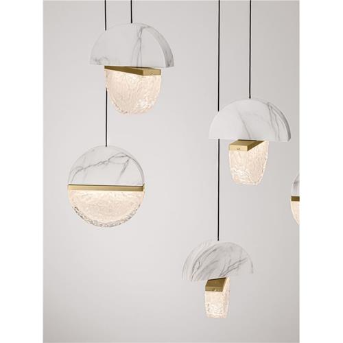 Triac Dimmable Glass, White Marble,  Bra