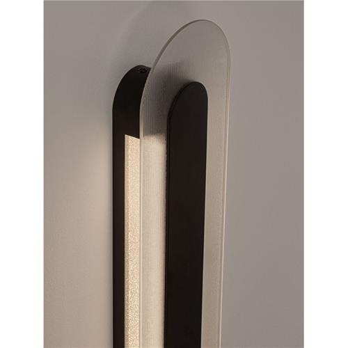 Clear Glass Matt Black Metal LED 16Watt