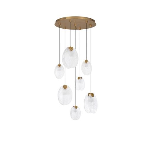 Triac Dimmable  Antique Brass Steel & Gl