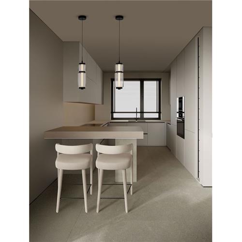 Clear Glass  Sandy Black Aluminium LED 7