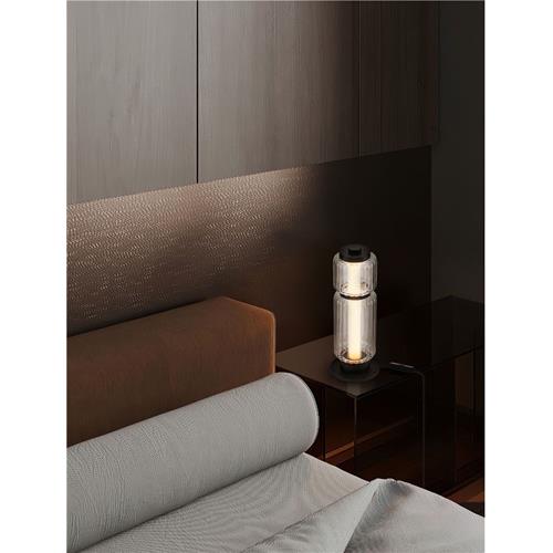 Clear Glass  Sandy Black Aluminium LED 7