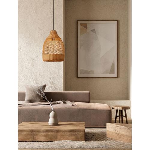 Honey Rattan  Sandy Black Steel Base &