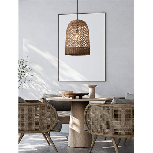 Brown Rattan  Sandy Black Steel Base &