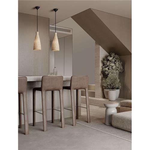 Natural Rattan  Sandy Black Steel Base &