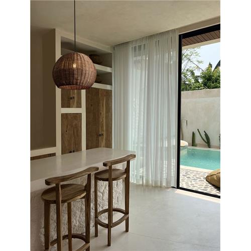 Brown Rattan  Sandy Black Steel Base &