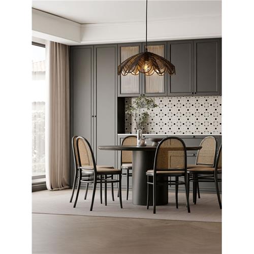 Black Rattan  Black Steel Base & Fabric