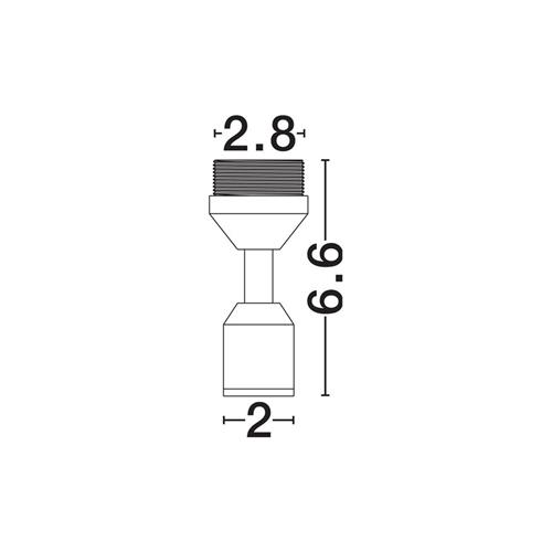 White Aluminium Pipe IP20  D:2.8 H:6.6 c