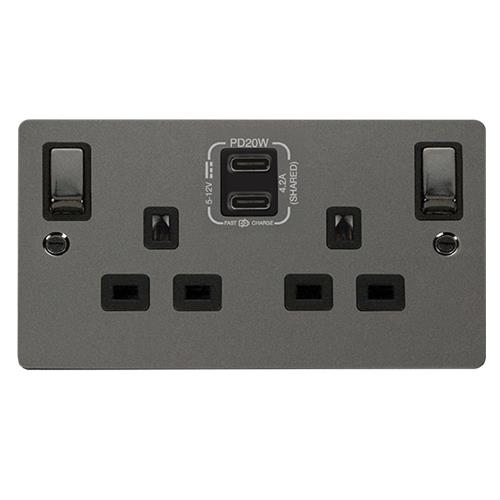 13A 2G C USB FPBN BK