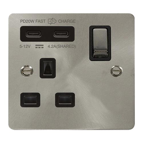 13A 1G C USB FPBS BK