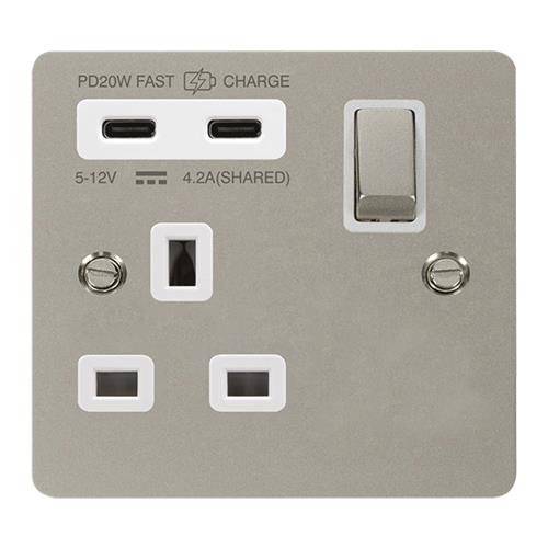 13A 1G C USB FPPN WH