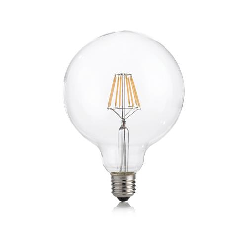 E27 GLOBO D125 08W 3000K CRI80 TRASP DIM