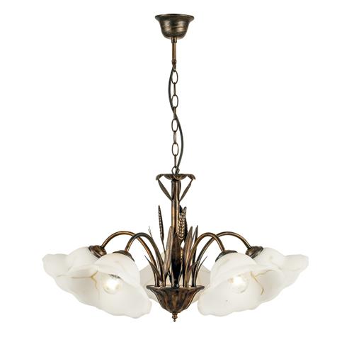LAMPADARIO BYRON RUGGINE 5XE27 64X100CM