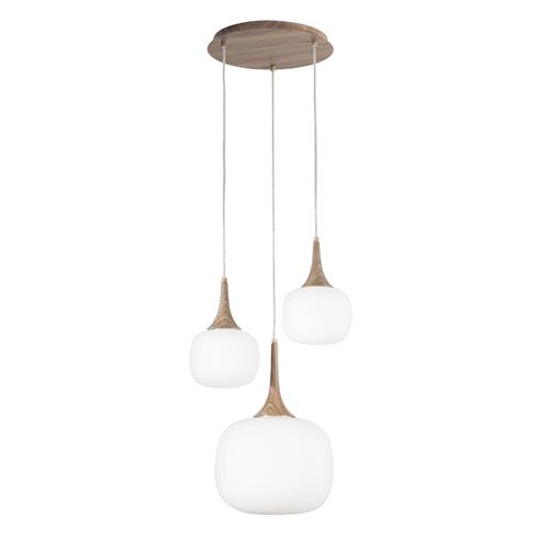 SOSPENSIONE JAIPUR BIANCA/LEGNO 1XE27+2X