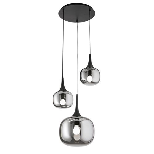 SOSPENSIONE JAIPUR FUME'/NERA 1XE27+2XE1