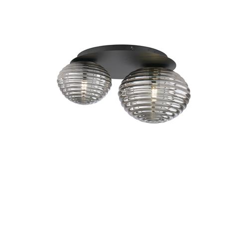 PLAFONIERA RIPPLE NERA 2XE27 45X21,5X35C