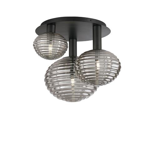 PLAFONIERA RIPPLE NERA 3XE27 53,5X39X48C