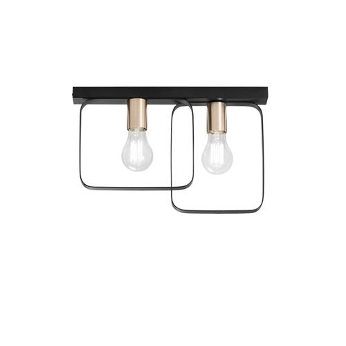 PLAFONIERA SMITH NERA/ORO 2XE27 41,5X5X2