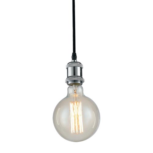 SOSPENSIONE VINTAGE CROMO 1XE27 126CM
